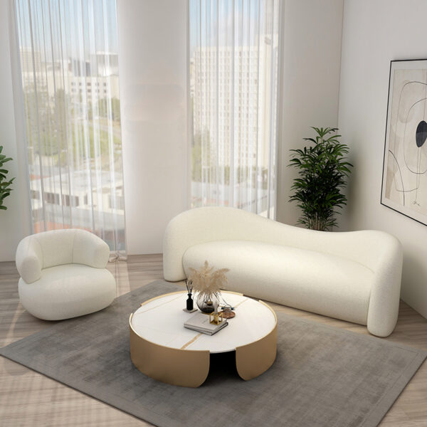 Nordic apartment curved home living room sofa