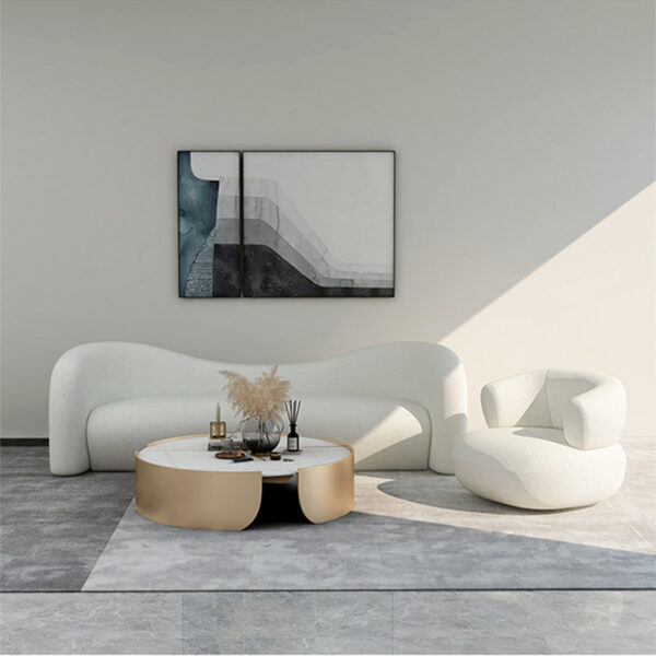 Nordic apartment curved home living room sofa