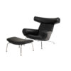 Black Leather OX Chair With Ottoman