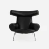 Black Leather OX Chair With Ottoman