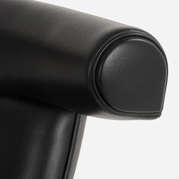 Black Leather OX Chair With Ottoman