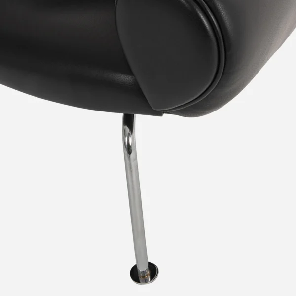 Black Leather OX Chair With Ottoman