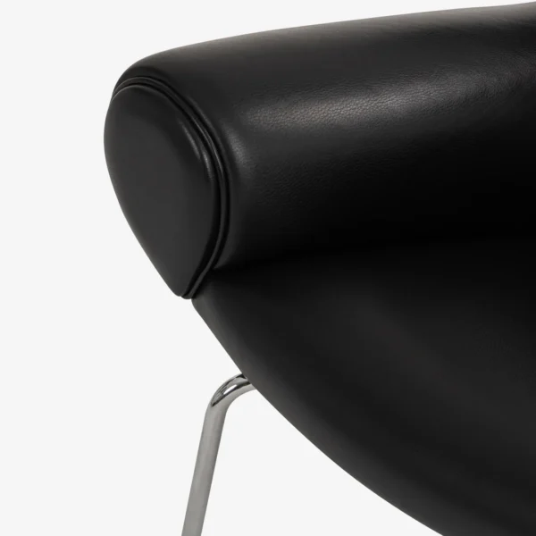 Black Leather OX Chair With Ottoman