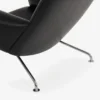 Black Leather OX Chair With Ottoman