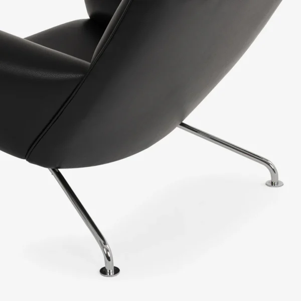 Black Leather OX Chair With Ottoman