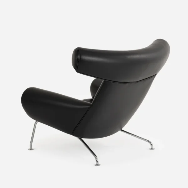 Black Leather OX Chair With Ottoman