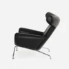 Black Leather OX Chair With Ottoman
