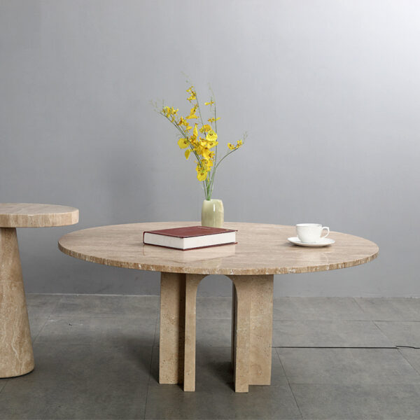 120cm Travertine Dining Table