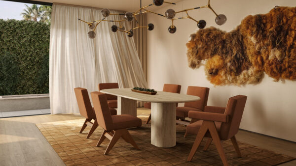 250CM Travertine Dining Table