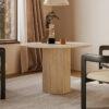 Beige Travertine Round Dining Table