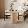 Beige Travertine Round Dining Table