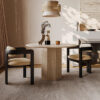 Beige Travertine Round Dining Table