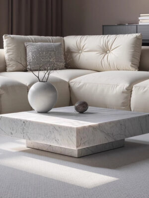 Carrara White Marble Coffee Table