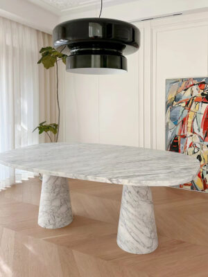Carrara White Marble Dining Table