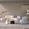 Cream style curved small sofa