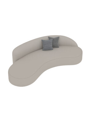 Cream style curved small sofa