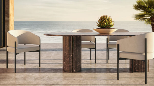 Dark Emperador Marble Dining Table