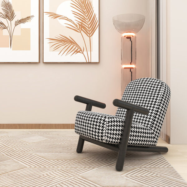 Fabric sofa chair with footrests