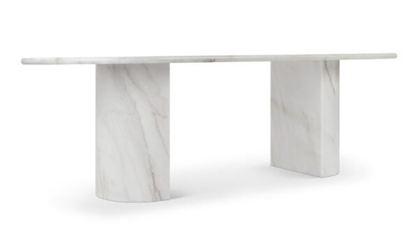  Fiore Bianco Marble Dining Table