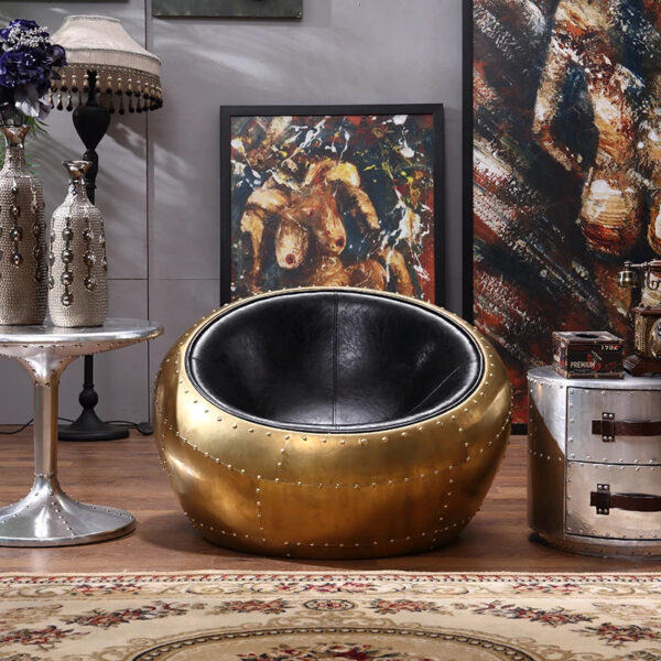 Gold Aviator Aluminum Ball Chair