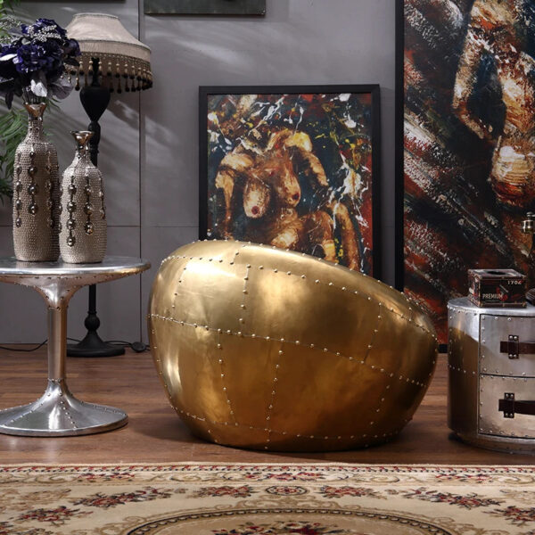 Gold Aviator Aluminum Ball Chair