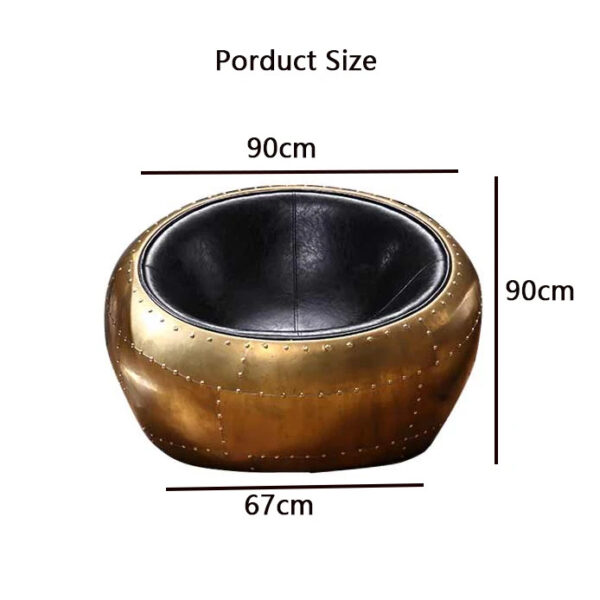 Gold Aviator Aluminum Ball Chair