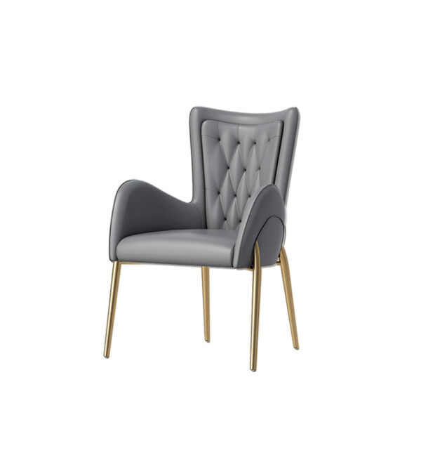 Grey Leather Dining Chair