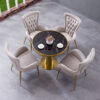 Grey Leather Dining Chair
