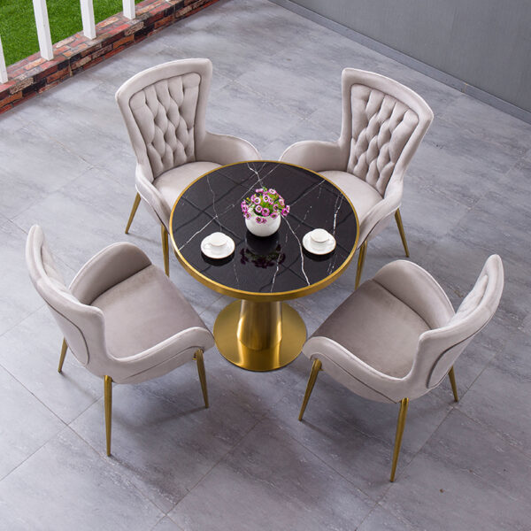 Grey Leather Dining Chair
