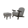 Fabric sofa chair with footrests