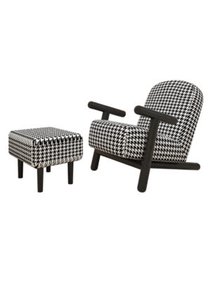 Fabric sofa chair with footrests
