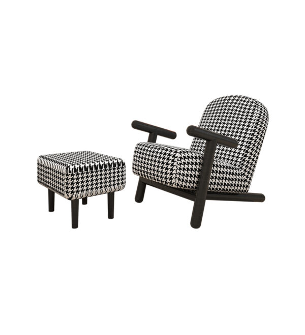 Fabric sofa chair with footrests