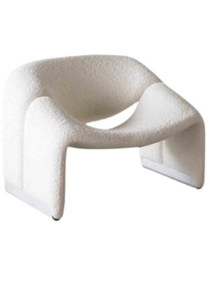Luxury White Color Fabric Sofa Chair