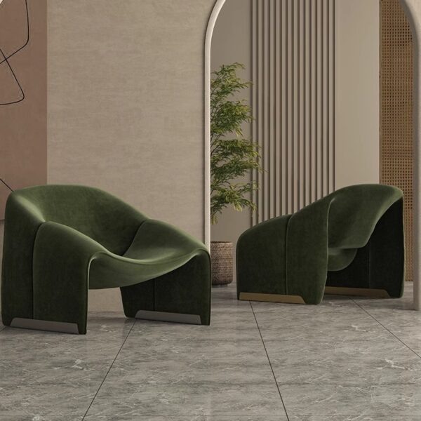 Luxury White Color Fabric Sofa Chair