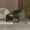 Luxury White Color Fabric Sofa Chair