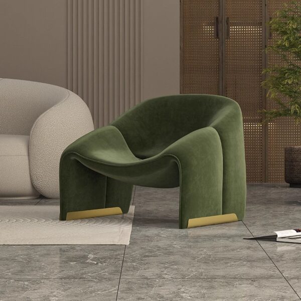 Luxury White Color Fabric Sofa Chair