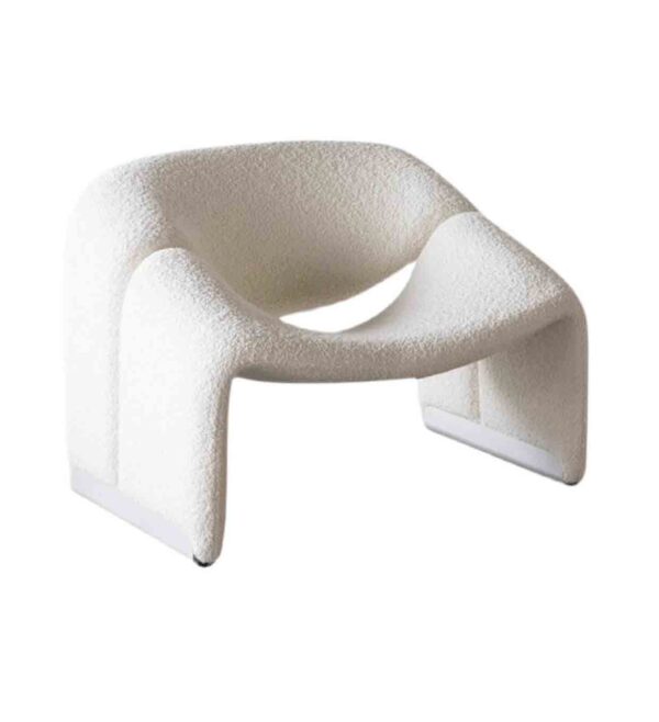 Luxury White Color Fabric Sofa Chair