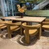 Modern Travertine Rectangular Dining Table