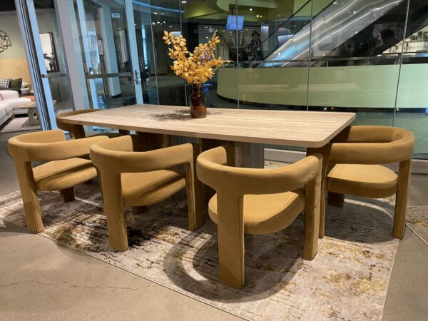 Modern Travertine Rectangular Dining Table
