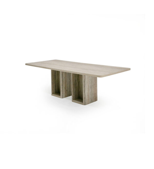 Modern Travertine Rectangular Dining Table