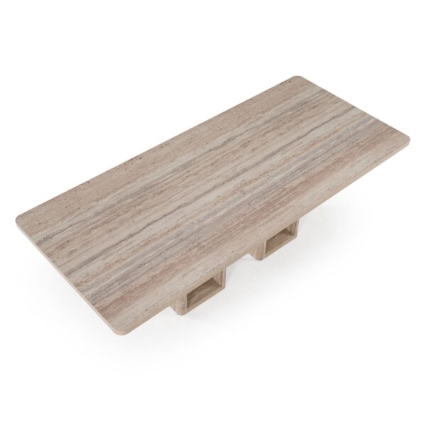 Modern Travertine Rectangular Dining Table