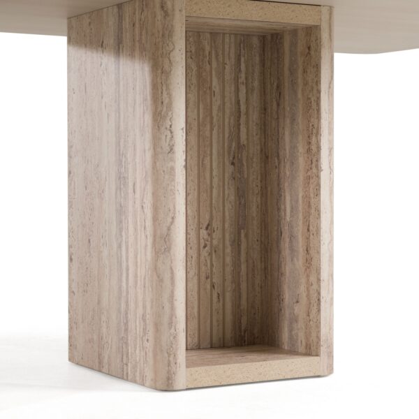 Modern Travertine Rectangular Dining Table