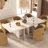 Modern Travertine Rectangular Dining Table