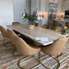 Modern Travertine Rectangular Dining Table