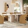 Modern Travertine Rectangular Dining Table
