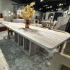 Modern Travertine Rectangular Dining Table