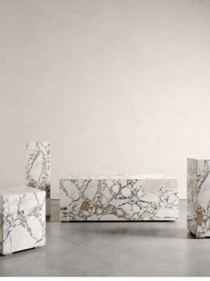 Natural marble box coffee table