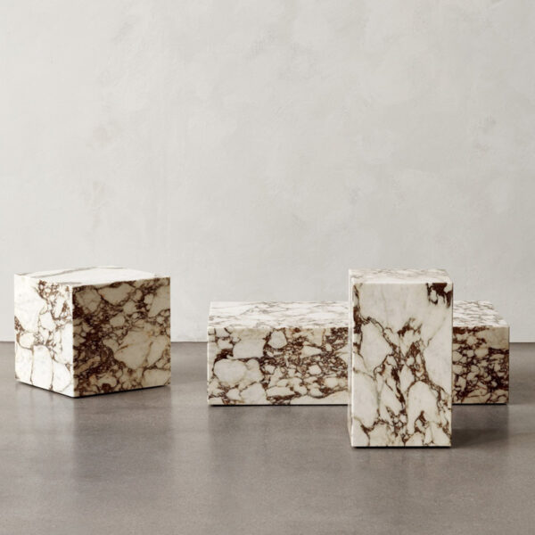 Natural marble box coffee table