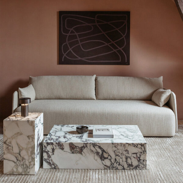Natural marble box coffee table