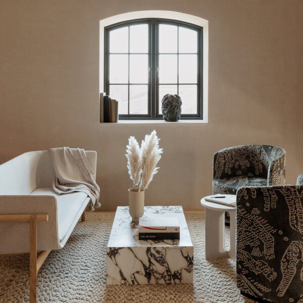 Natural marble box coffee table